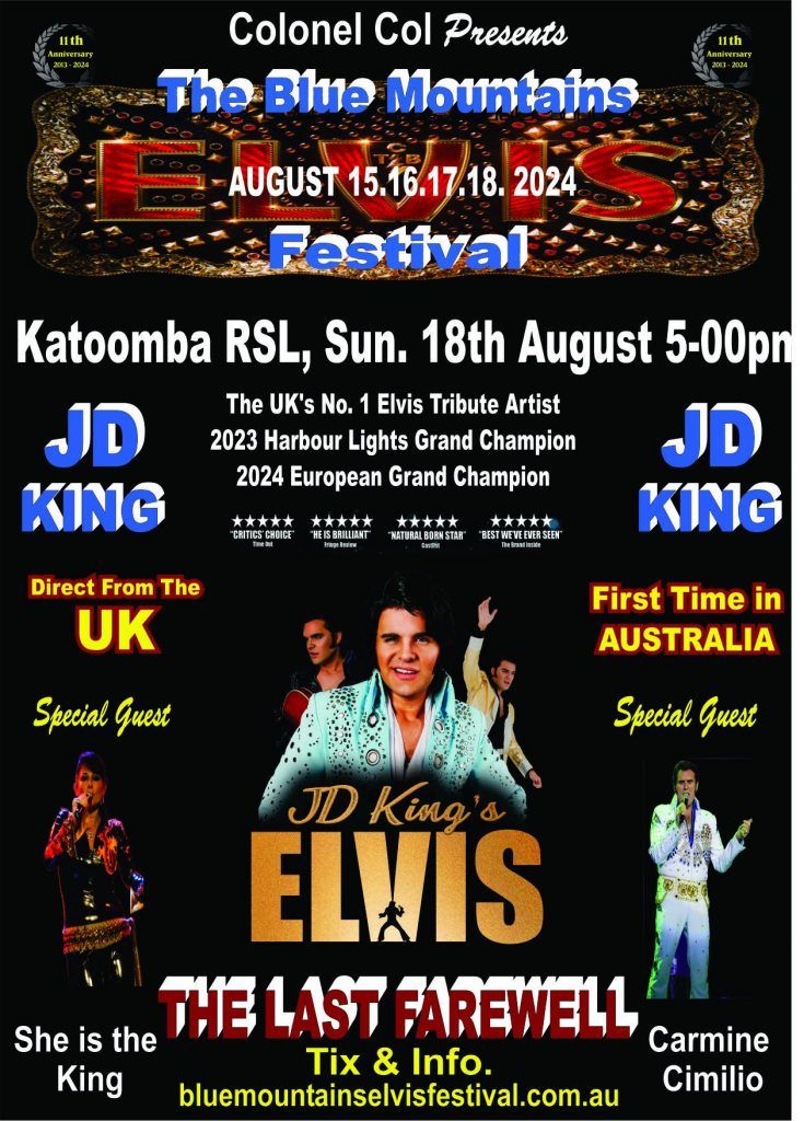 Elvis impersonator JD King headline act Blue Mountains Elvis festival 2024